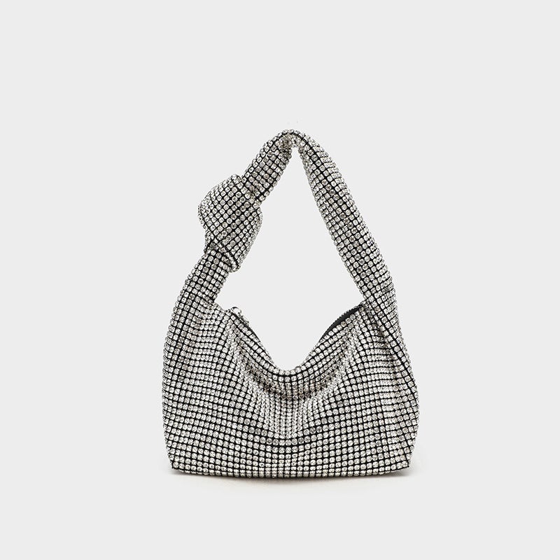 Selling Full Diamond-Encrusted Women'S Bucket Bag With A-Grade Rhinestones, Evening Bag, Chain Bag, Handbag, Shoulder Bag With Twist Knot - Image 2