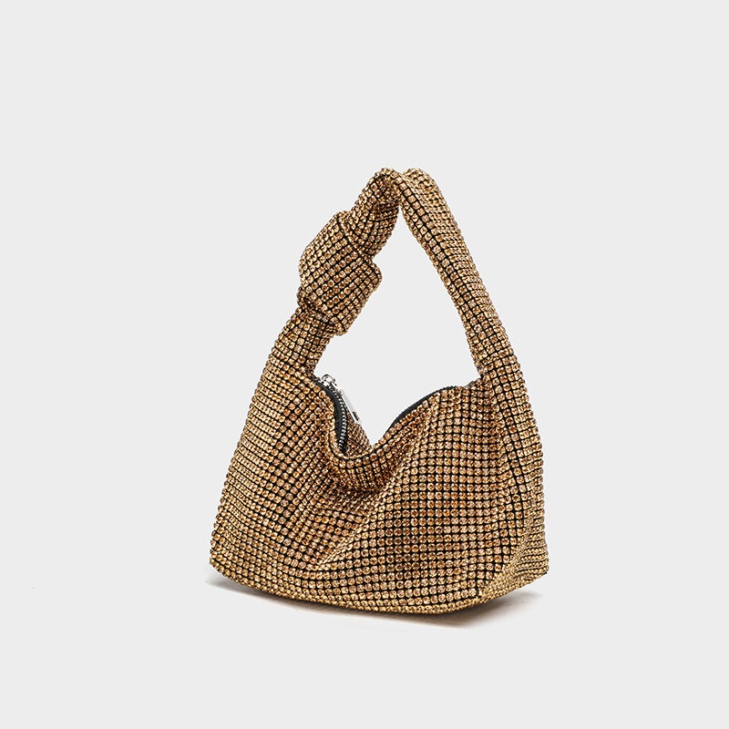 Selling Full Diamond-Encrusted Women'S Bucket Bag With A-Grade Rhinestones, Evening Bag, Chain Bag, Handbag, Shoulder Bag With Twist Knot - Image 5