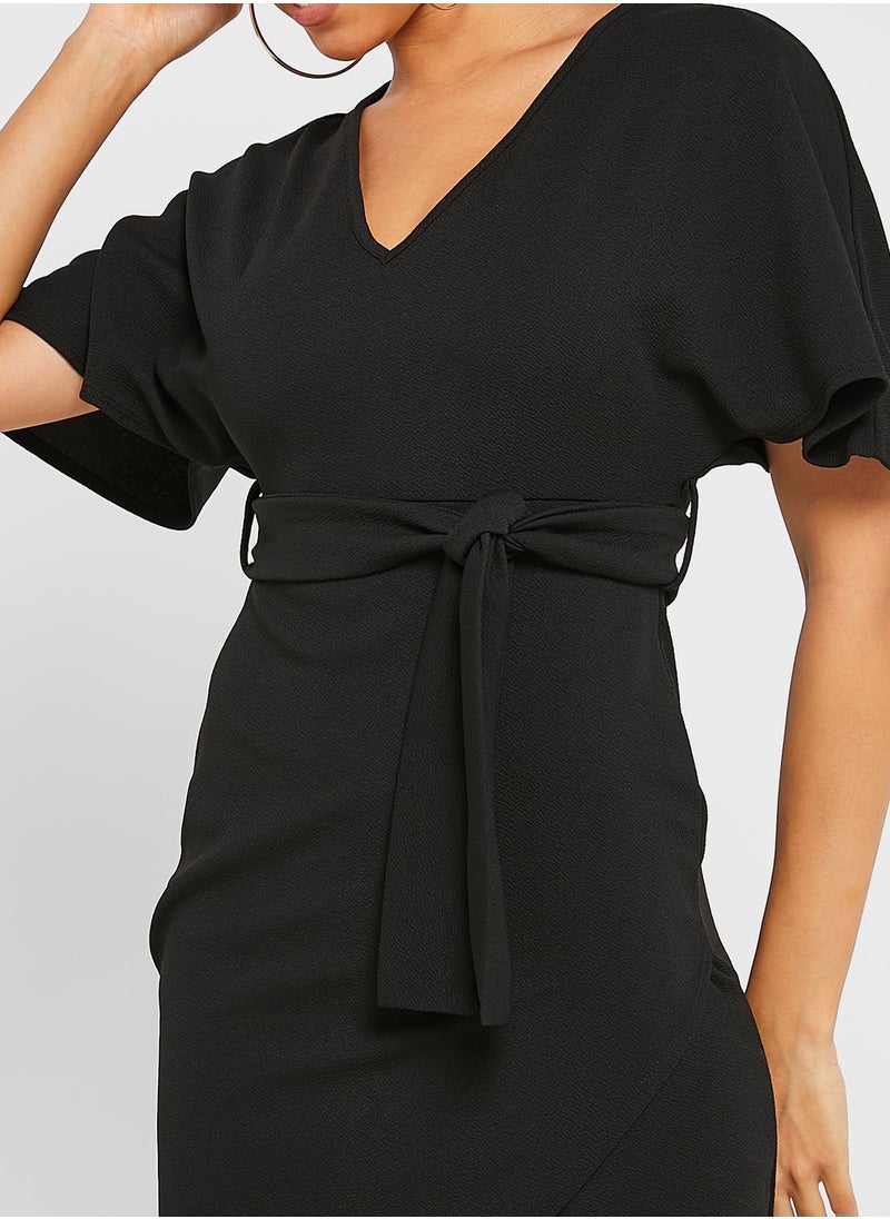 boohoo Tie Detail Kimono Dress  - Image 3