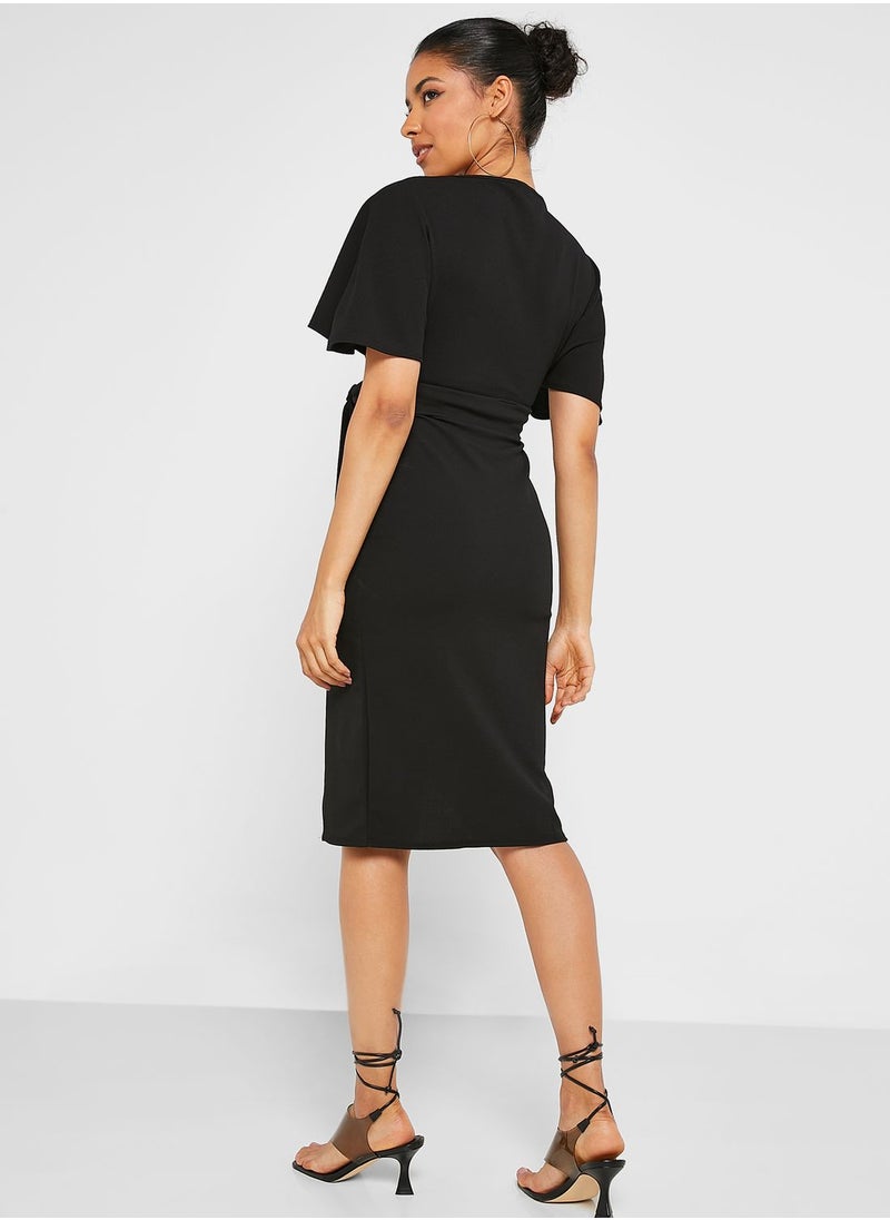 boohoo Tie Detail Kimono Dress  - Image 2