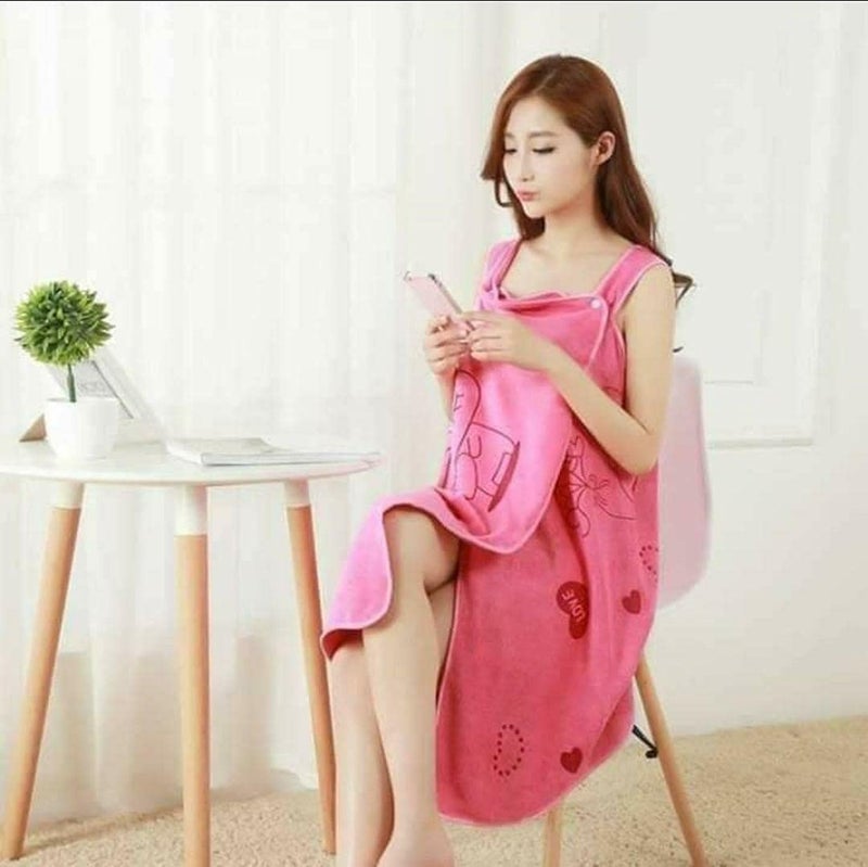 Wagmine Wagmine Magic Bath Soft Wearable Towel Magic Lady Beach Spa Bathrobes Bath Skirt Lady Wearable Drying Girl Dress,Free Size - Image 5