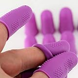SILICONE ALLEY SILICONE ALLEY Finger Protectors [Flex Series - 12-Pack] Silicone Non-Stick Finger Covers [Orchid - Small (6) / Medium  - Image 1