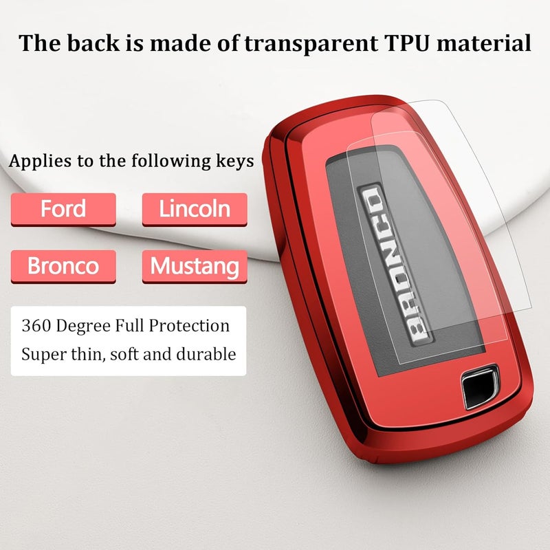 ZSPDACC Ford Bronco Key Fob Cover 4 Buttons car Key Case Holder Protector and Ford Pickup Ranger Maverick 2022 2023 2024 2025 2026 Accessories - Image 5