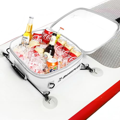 MORXPLOR Waterproof PVC Paddleboard Cooler Deck Bag - 12 Can Soft Insulated Cooler for Paddleboarding, Camping, Kayaking - Image 1