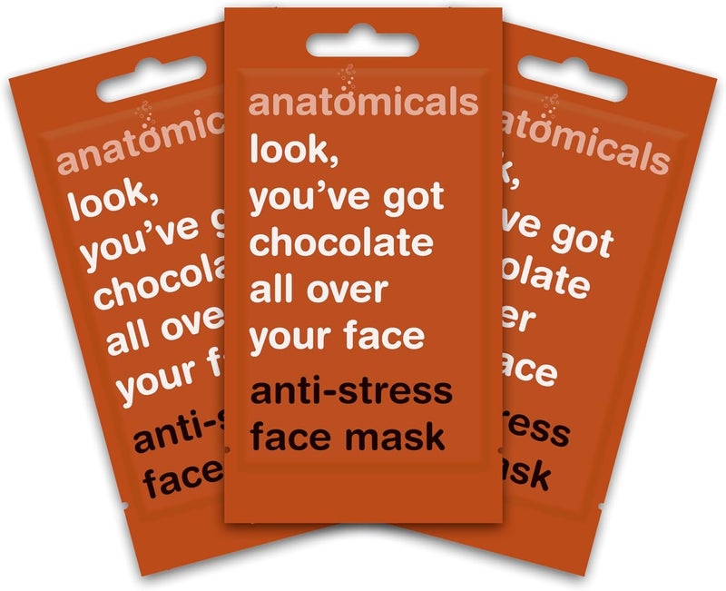 Anatomicals Anti Stress Beauty Face Mask 15ml Look Youve Got Chocolate All Over Your Face Face Masks Skincare Bundle 3 Pack