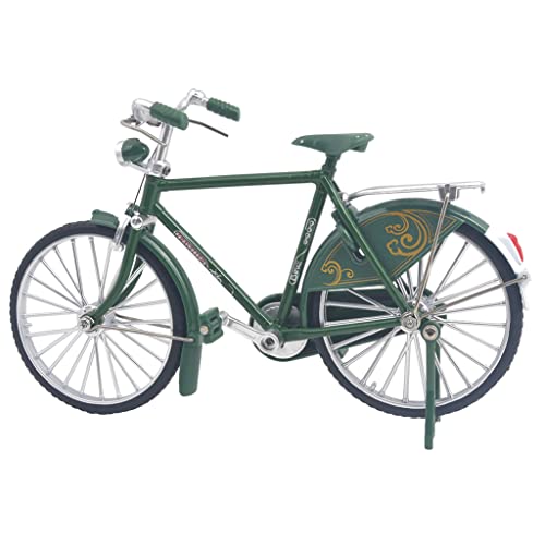 Ailejia Vintage Metal Bicycle Ornaments Desktop Mini Retro Style Alloy Classical Bike Toy Figurines Home Decoration for Children Toys Gifts Green - Image 1