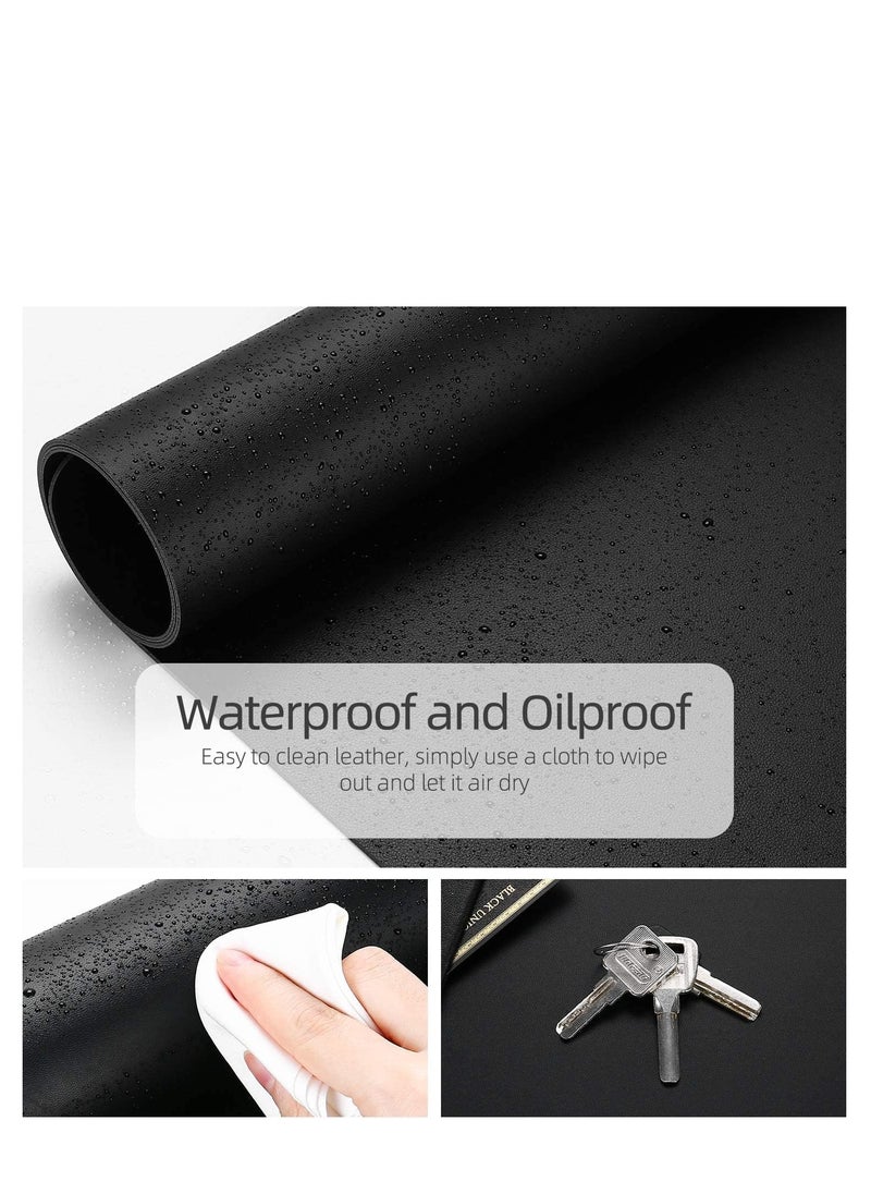 Cool Baby COOL BABY Multifunctional desk pad, ultra-thin waterproof PU leather mouse pad, office/home dual-use desk writing pad (90*45cm, Black + Red)  - Image 3