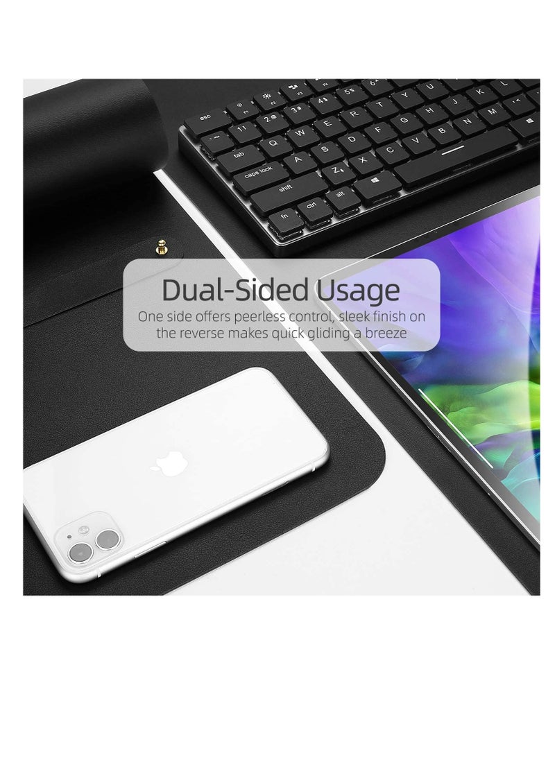 Cool Baby COOL BABY Multifunctional desk pad, ultra-thin waterproof PU leather mouse pad, office/home dual-use desk writing pad (90*45cm, Black + Red)  - Image 4