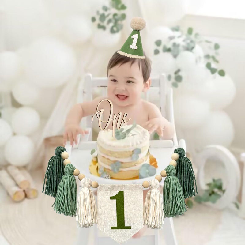 Ereniko Handmade Boho 1St Birthday High Chair Banner  Hat  Decorations - Wall Hangings  Kids Bedroom Birthday Hat - Image 2