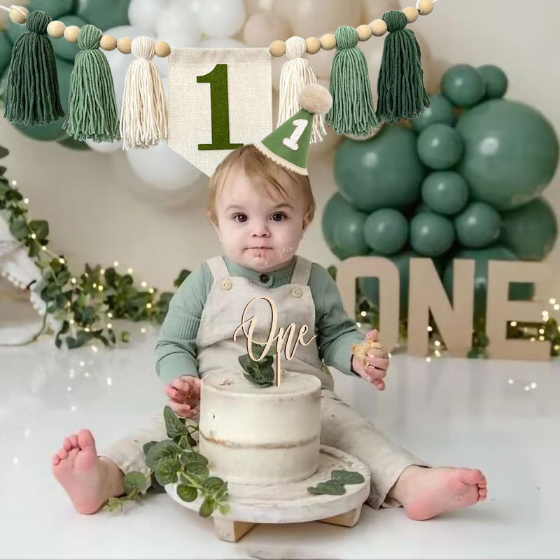 Ereniko Handmade Boho 1St Birthday High Chair Banner  Hat  Decorations - Wall Hangings  Kids Bedroom Birthday Hat - Image 4