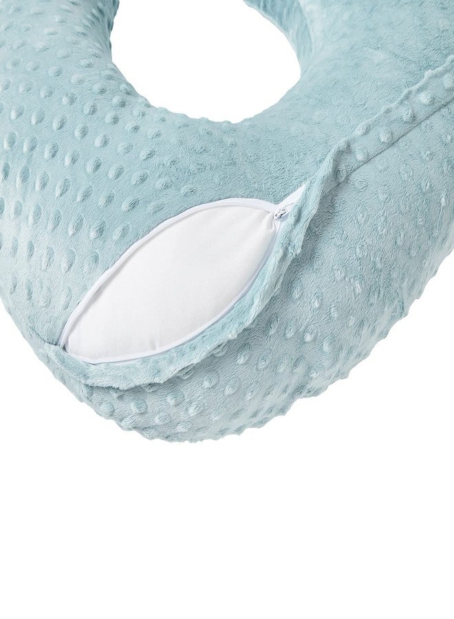 QUENESS Nursing Pillow and Positioner, Breastfeeding, Bottle Feeding, Baby Sitting Support with Removable Ultra Soft Cover, Tummy Time Support for Baby Boys and Girls (Cloud Blue) - Image 4