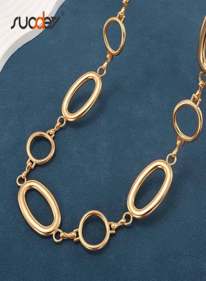 سوزدي حزام خصر ذهبي من SUOSDEY للنساء، أحزمة معدنية أنيقة قابلة للتعديل للفساتين - Image 4