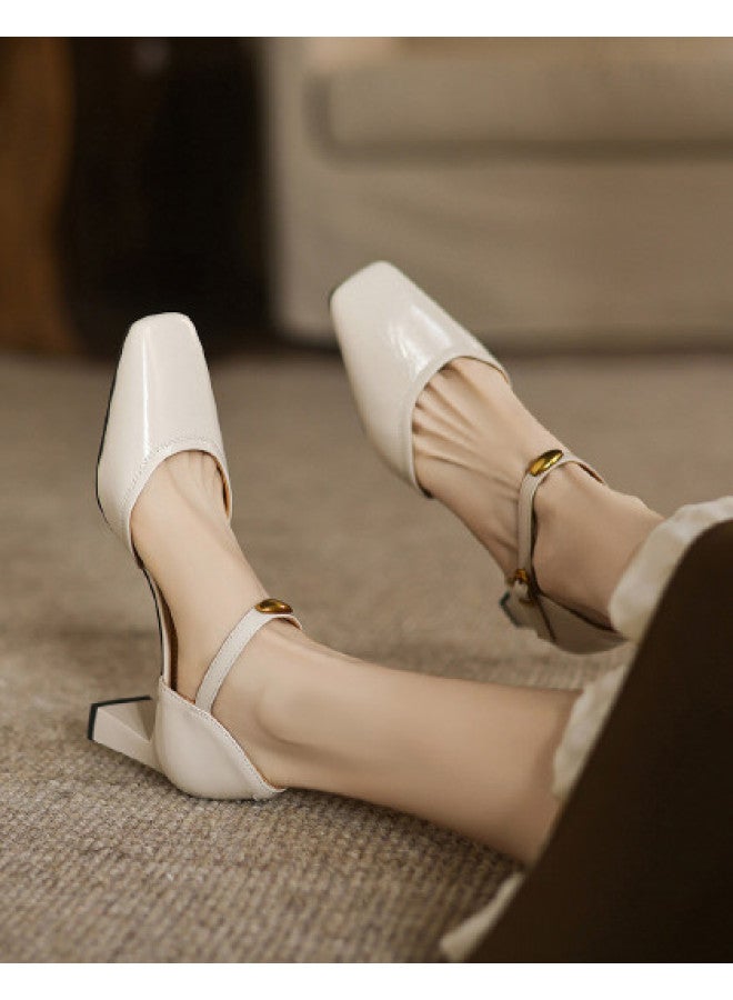 AME Minimalist Mid-arch Breathable Sandals Women 2025 New Solid Color Versatile Mary Jane Shoes Exquisite Fashion Footwear - Image 1