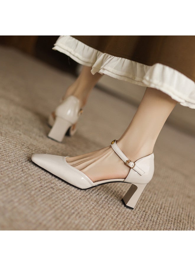 AME Minimalist Mid-arch Breathable Sandals Women 2025 New Solid Color Versatile Mary Jane Shoes Exquisite Fashion Footwear - Image 3