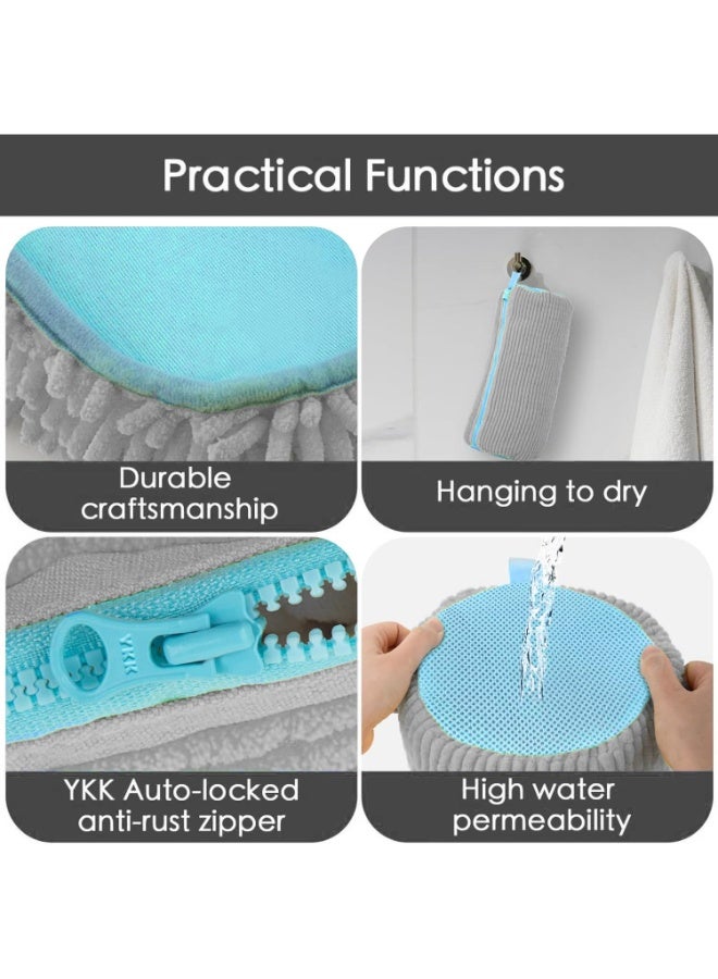 Chabeia 2 Pack Shoe Washing Bag for Washing Machine，Shoe Wash Bag for Sneakers, Athletic Shoes, 360° Omni-directional Shoe Laundry Bag for All Shoe Types and Sizes (2, Gray) - Image 5