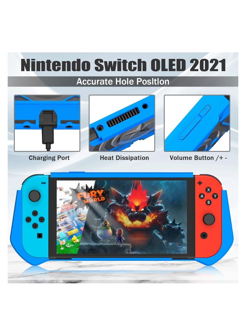 SYOSI Dockable Case Compatible for Nintendo Switch OLED 2021 TPU Grip Protective Cover Case Ultralight Shockproof Protective Cover Ergonomic Grip Case for Switch Console - Image 5