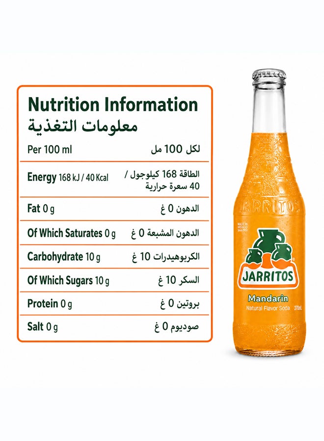 Jarritos Mandarin Flavour Mexican Carbonated Soft Drink Soda in Glass Bottles, Citrus Fizzy Refreshing Beverage, 370 ml Each, Made in Mexico Since 1950, Case Pack of 24 - Image 3