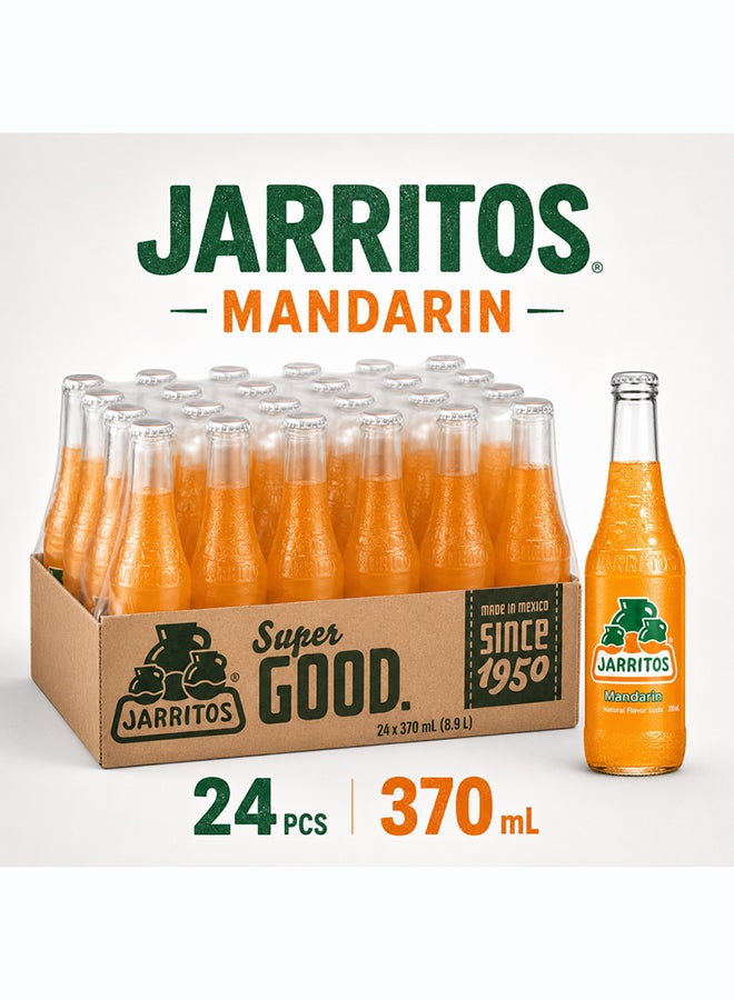 Jarritos Mandarin Flavour Mexican Carbonated Soft Drink Soda in Glass Bottles, Citrus Fizzy Refreshing Beverage, 370 ml Each, Made in Mexico Since 1950, Case Pack of 24 - Image 2