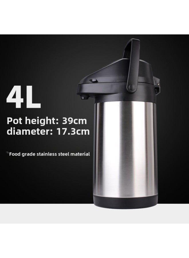 Vacuum Stainless Steel Inner Liner Air Pressure Thermos Thermos Thermos Thermos Thermos Thermos Thermos Car Household Chess And Card Room Kettle-Color:4 Liter 304 Stainless Steel Liner Lever Press-Capacity:Default Items  - Image 1