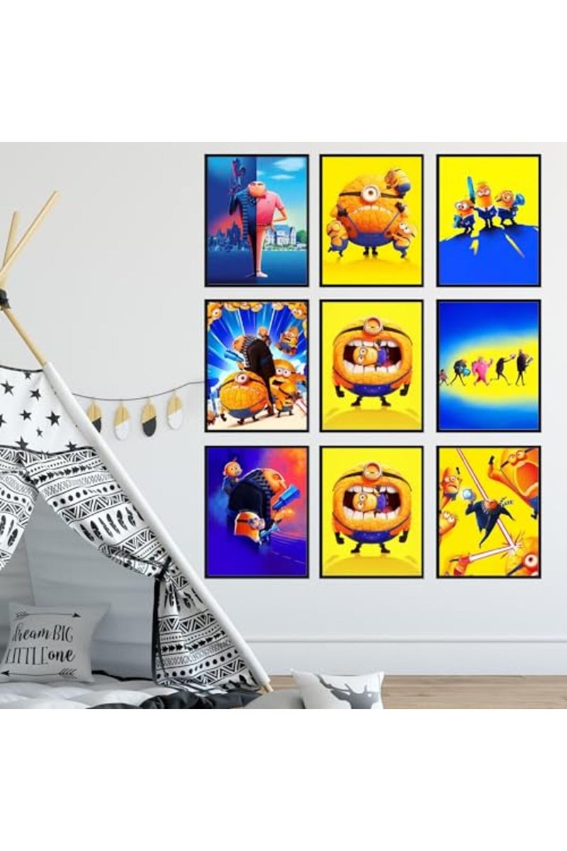 BigWig Prints Despicable Me 4 Wall Art - Minion Bedroom Decor, Minions Poster, Despicable Me Party Decorations, Kids Movie Posters, Wall Decor Artwork for Kids Room - Unframed Set of 9 (8x10) - Image 3