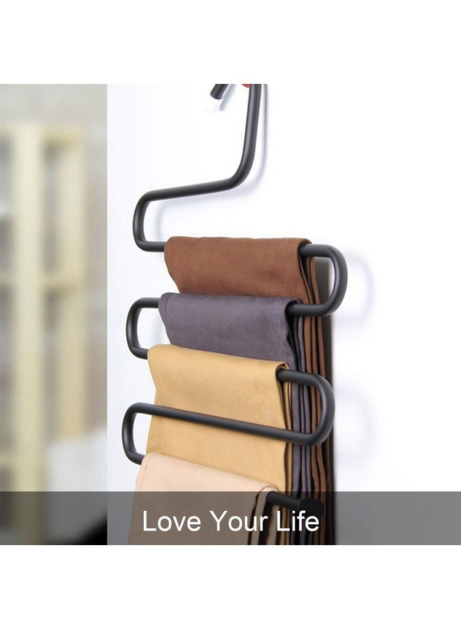 House of Quirk Metal S-Shape 5 Layers Magic Pants Hanger - Brown 1pc - Image 3