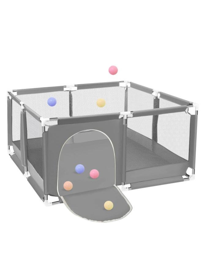 Generic Baby Playpen  for Babies and Toddlers Baby Fence Baby Play Yards for Indoor & Outdoor 127*127*66 (Grey) CODE / 158 with 100 ball 