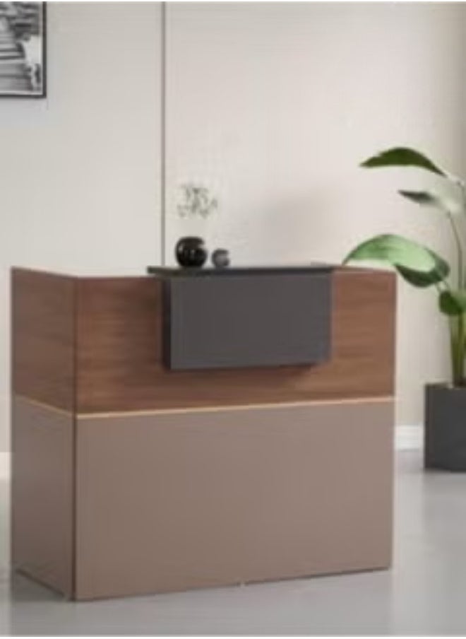 ALWASIT HOME - Office Reception Desk, Small Reception Counter Desk with Lockable Drawers, Standing Front Desk Reception, Multifunctional Retail Counter Table - Image 1