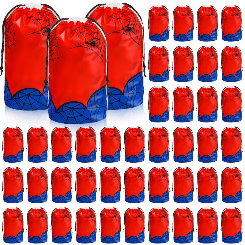 SilTriangle 48 Pcs Spider Themed Gift Bags 6.3 x 9 Inch Spider Cartoon Party Gift Snack Bags for Birthday Party Favors Decorations Supplies - Image 1