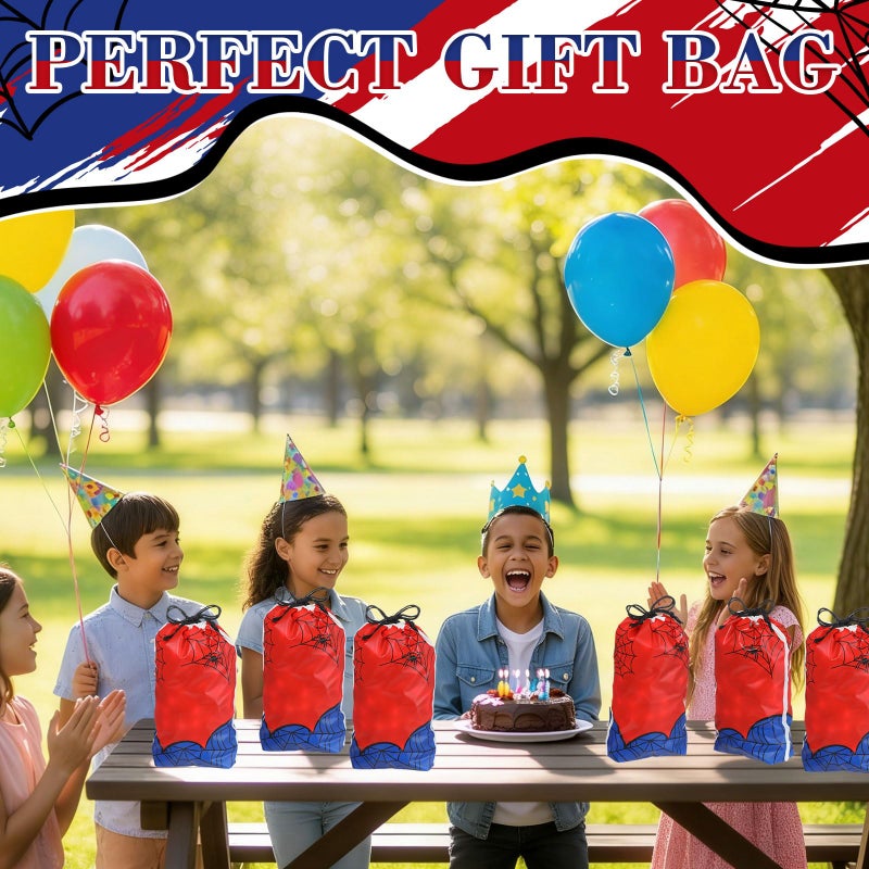 SilTriangle 48 Pcs Spider Themed Gift Bags 6.3 x 9 Inch Spider Cartoon Party Gift Snack Bags for Birthday Party Favors Decorations Supplies - Image 4