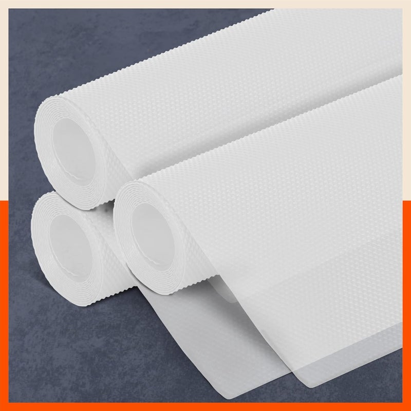 Bathla رول الثلاجة من باثلا 45 سم × 150 سم رول لخزانة المطبخ حمام طاولة ثلاجة مقاوم للحرارة متعدد الاستخدامات قابل للغسل قابل لإعادة الاستخدام بنمط الماس غير قابل للانزلاق VEGA 380 GSM شفاف عبوة من 3 - Image 1