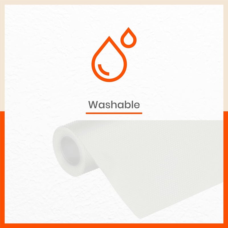 Bathla رول الثلاجة من باثلا 45 سم × 150 سم رول لخزانة المطبخ حمام طاولة ثلاجة مقاوم للحرارة متعدد الاستخدامات قابل للغسل قابل لإعادة الاستخدام بنمط الماس غير قابل للانزلاق VEGA 380 GSM شفاف عبوة من 3 - Image 4