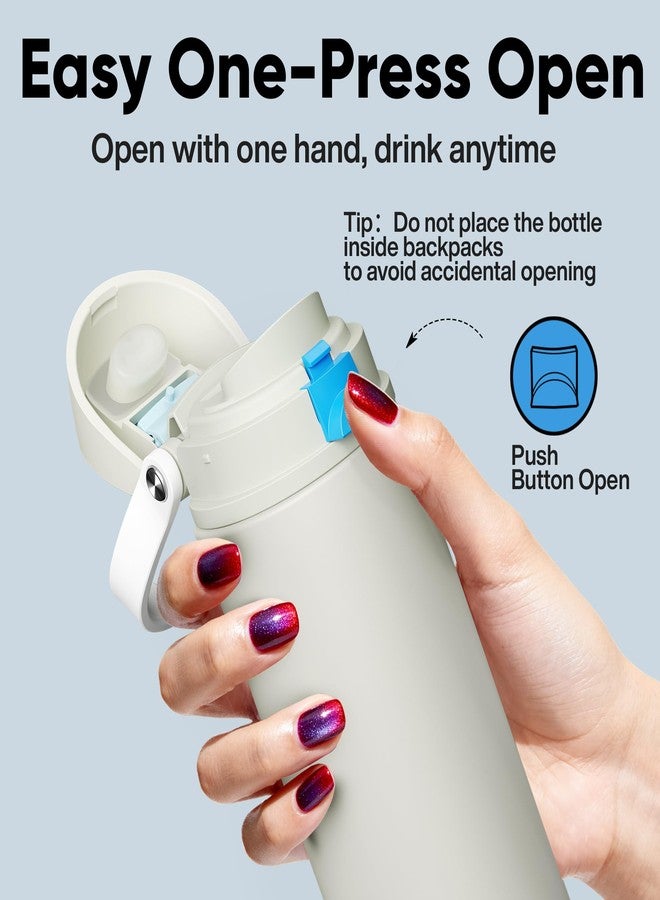 ENCOOL Insulated Water Bottle with Straw - Encool Stainless Steel Water Bottle with Push Button Lid, Leak-Proof & BPA-Free, Keeps Cold for 24 Hours for Sports, Travel, Gym (24 oz, Kangaroo Grey) - Image 5