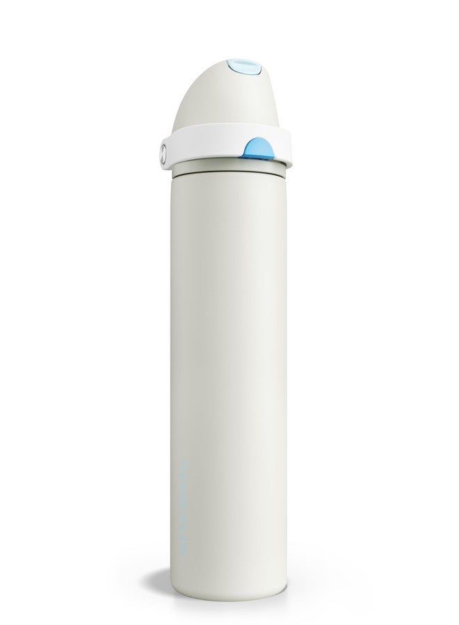 ENCOOL Insulated Water Bottle with Straw - Encool Stainless Steel Water Bottle with Push Button Lid, Leak-Proof & BPA-Free, Keeps Cold for 24 Hours for Sports, Travel, Gym (24 oz, Kangaroo Grey) - Image 1