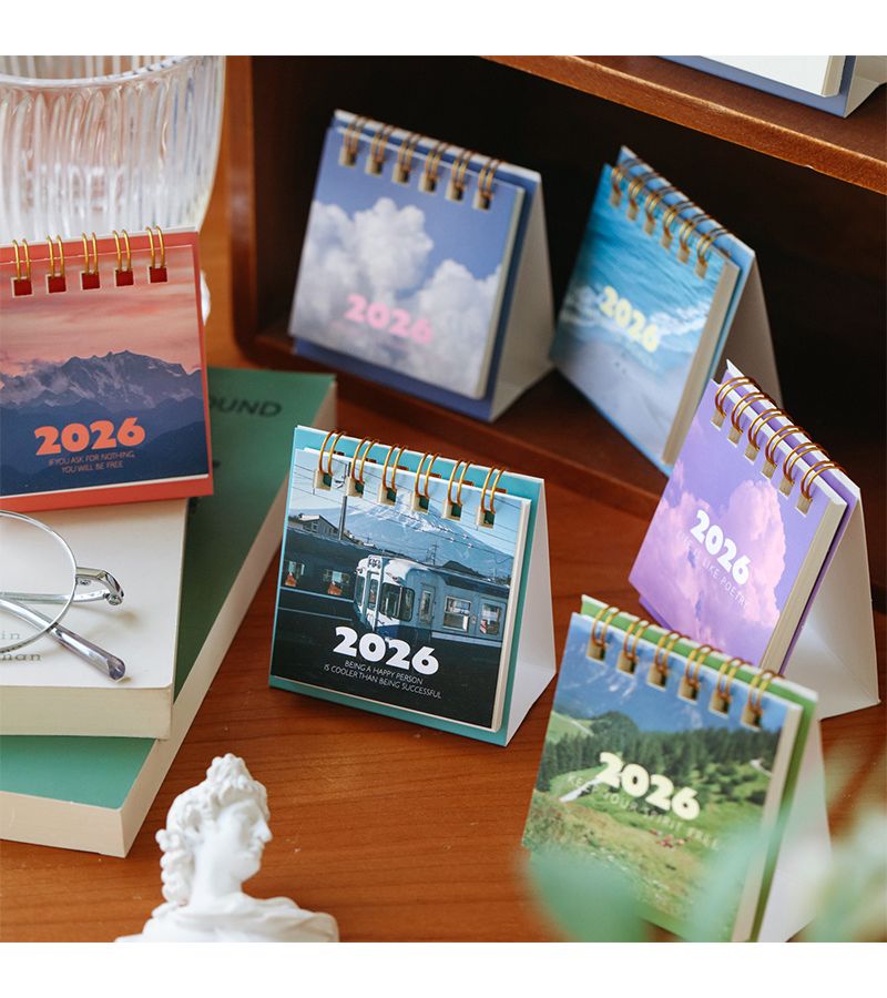 2026 Mini Desk Calendar A2 With Creative Coil For Planning Office Decoration - Image 2