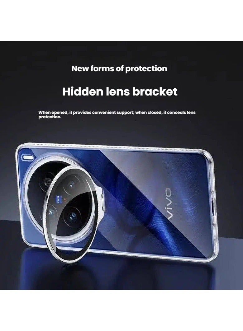 general Transparent Protective Case for vivo X300 Pro Crystal-clear scratch-resistant back cover Includes invisible lens cover holder and lens protection film Anti-yellowing and oil-resistant - Image 2