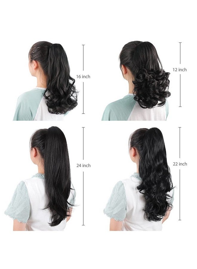 HSPJHTM Claw Clip Ponytail Extensions,16" Blonde Hair Ponytails Extension for Women Curly Hair Piece Synthetic Pony Tail Wig Wavy Halloween Fluffy Hairpiece Daily Use - Image 5
