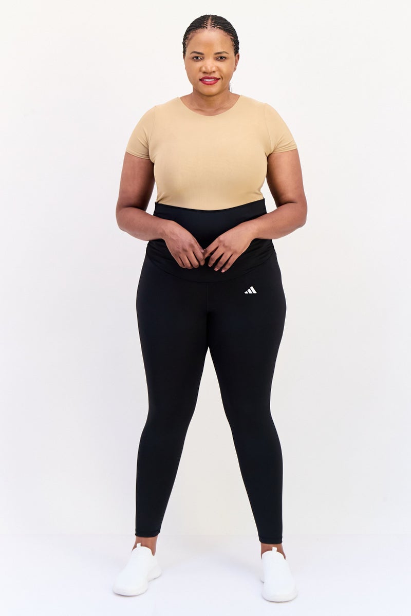 Adidas ليجنغز تدريب ضيقة للنساء بشعار العلامة التجارية، أسود - Image 3