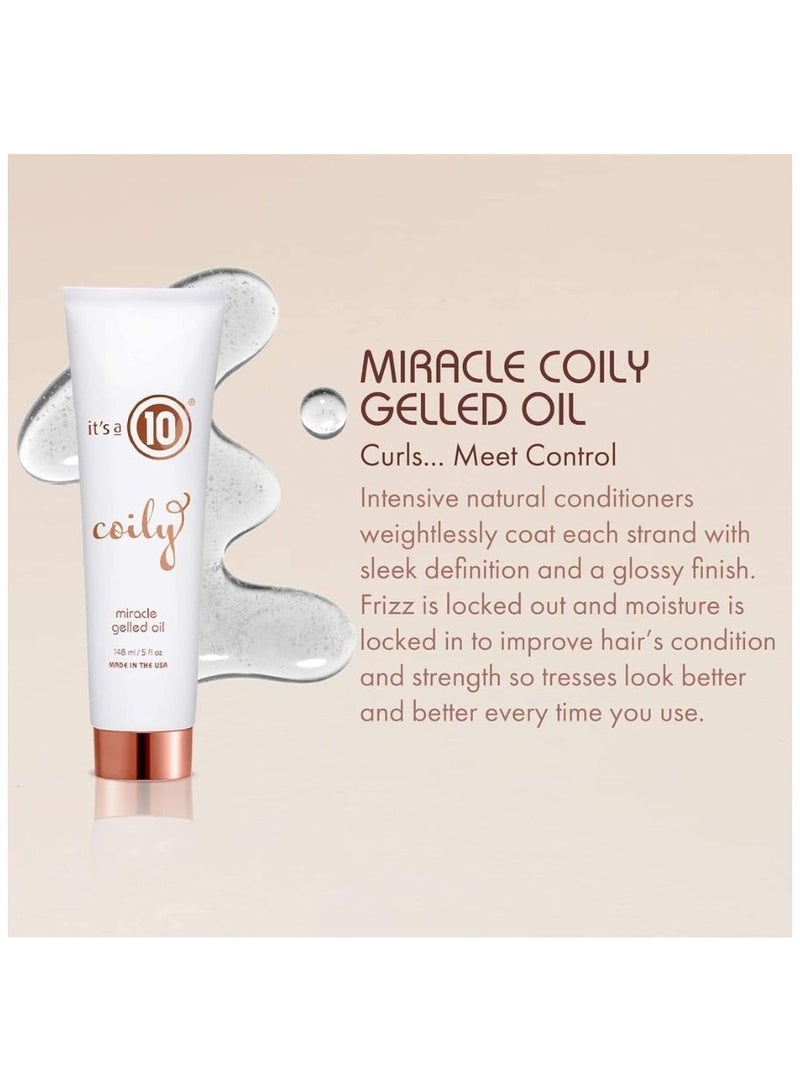 إتس آ تين زيت Miracle Coily Gelled ، نعومة لامعة ، معالجة زيت متبلور ، تحكم في التجعد ، نتائج جودة الصالون - Image 2