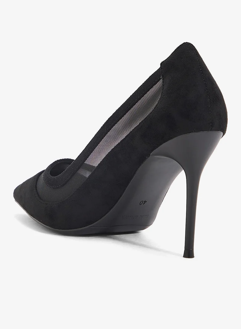 Ella Black High Heeled Mesh Pump for Women | Best Price UAE