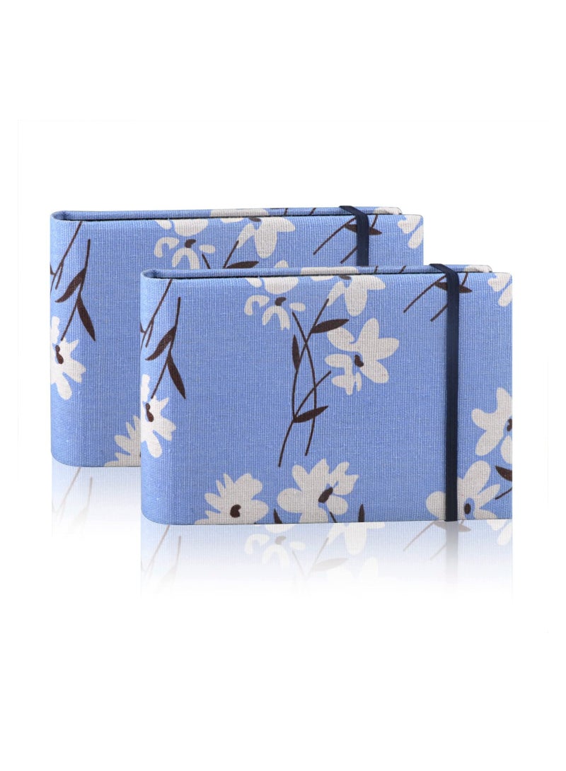 SYOSI ألبوم صور صغير 2 قطعة 4X6 100 جيب غلاف قماشي ألبومات صور محمولة للأطفال والعائلة وحفل الزفاف والذكرى السنوية باللون الأزرق - Image 1