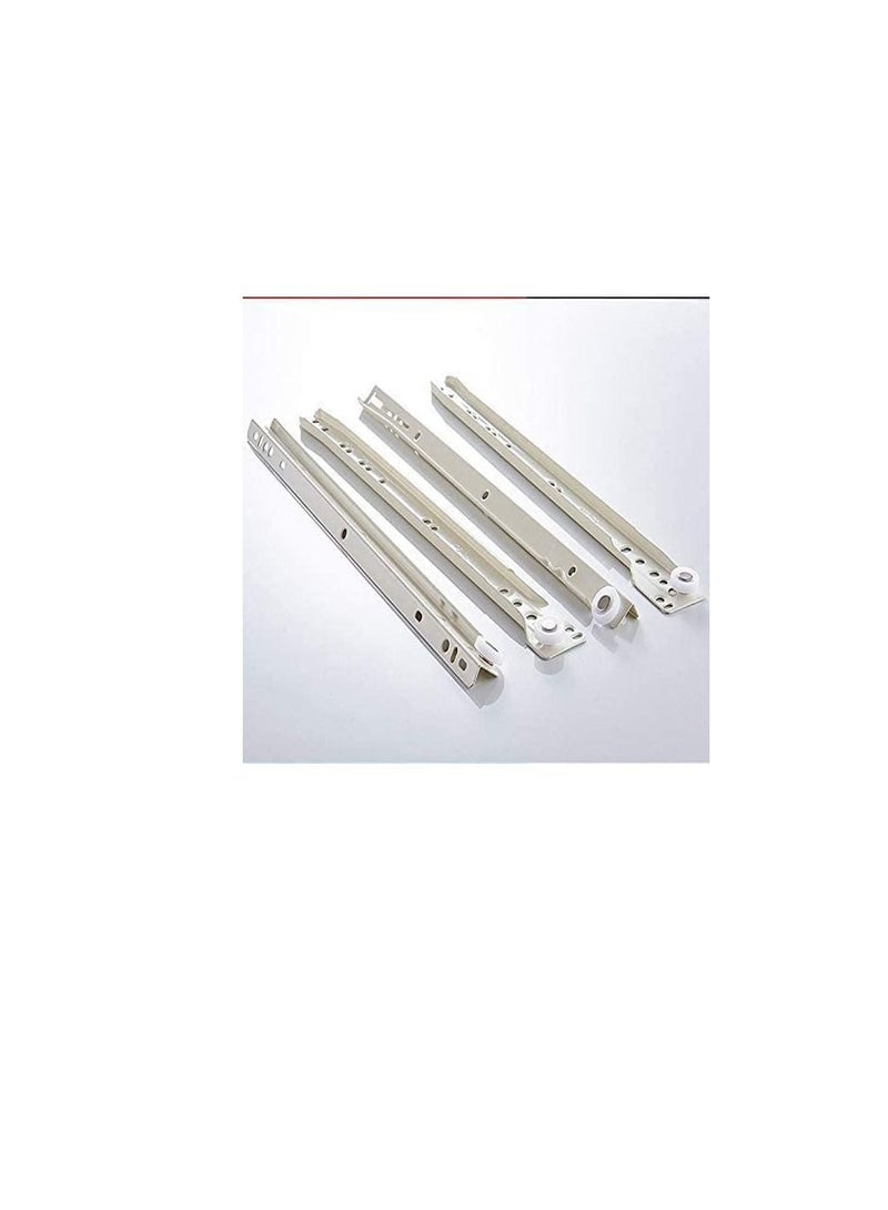 Robustline Roller Wheel Cabinet Drawer Keyboard Slide Glide Runner 2 Pairs (1.0mm Thickness), Heavy duty drawer slides (24") - Image 2