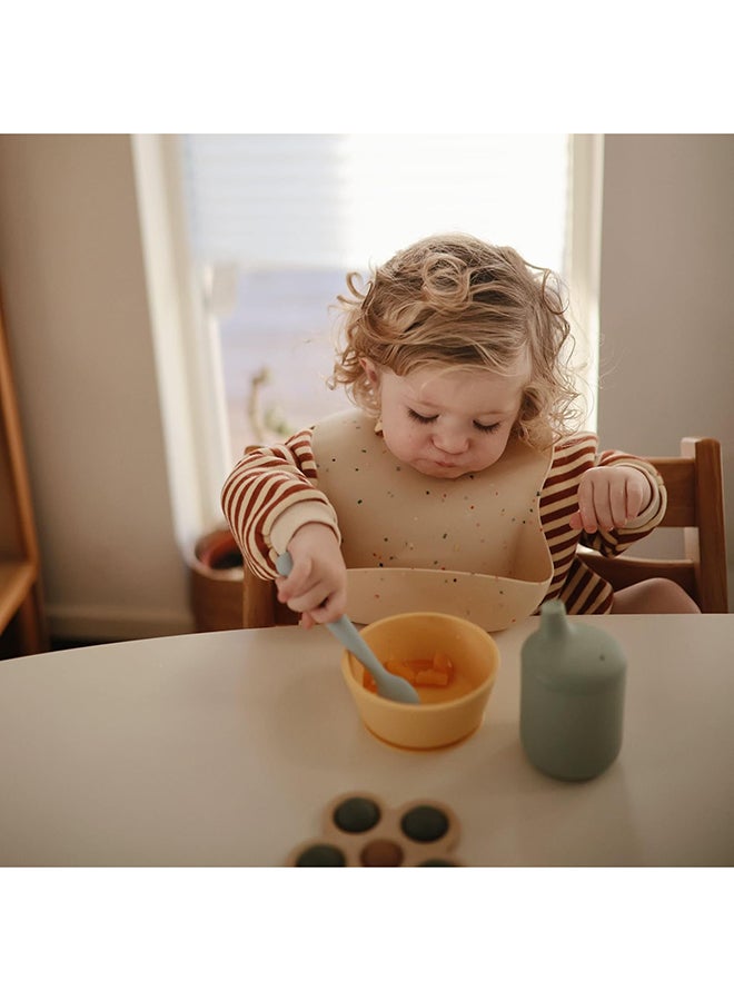 Mushie Silicone Feeding Spoons 2-Pack Powder Blue - Image 3
