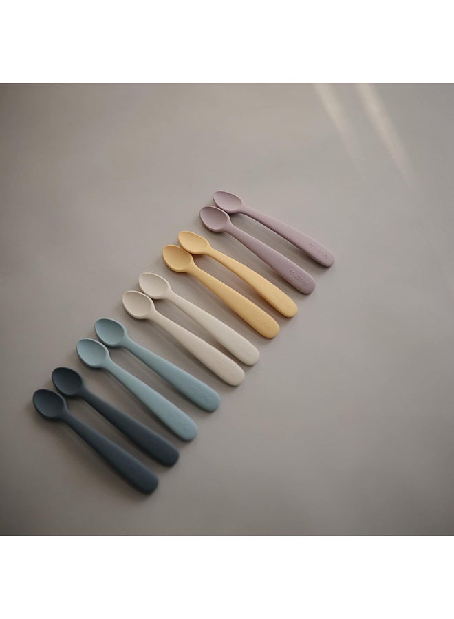 Mushie Silicone Feeding Spoons 2-Pack Powder Blue - Image 5