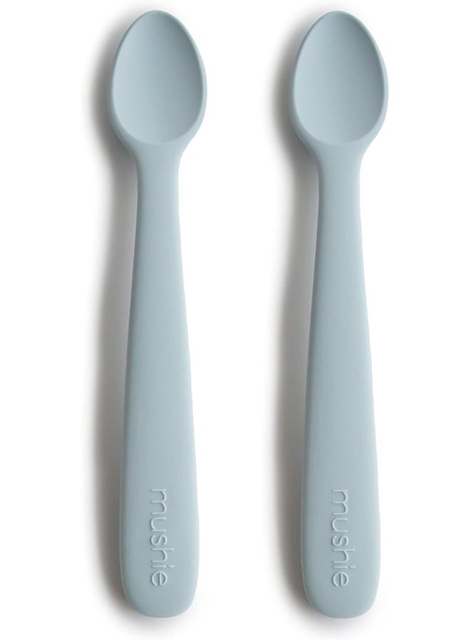 Mushie Silicone Feeding Spoons 2-Pack Powder Blue - Image 1