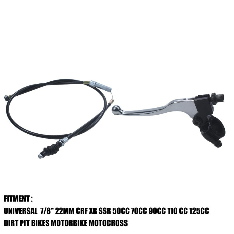 Adsspro Universal 78 22mm Handlebar Left Clutch Lever and 39 Clutch Cable with Adjuster Replacement for CRF XR SSR 50cc 70cc 90cc 110 cc 125cc Dirt Pit Bikes Motorbike Motocross - Image 4