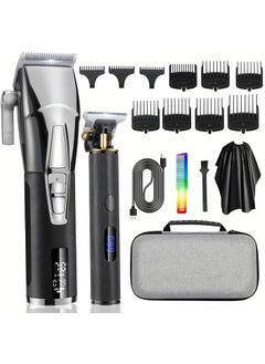 Roziapro MOTLATA Professional Hair Clippers for Men Electric Cordless Clippers and Trimmers Set Hair Cutting Barber Clippers with Guards T Liners Edgers Clippers for Men Black