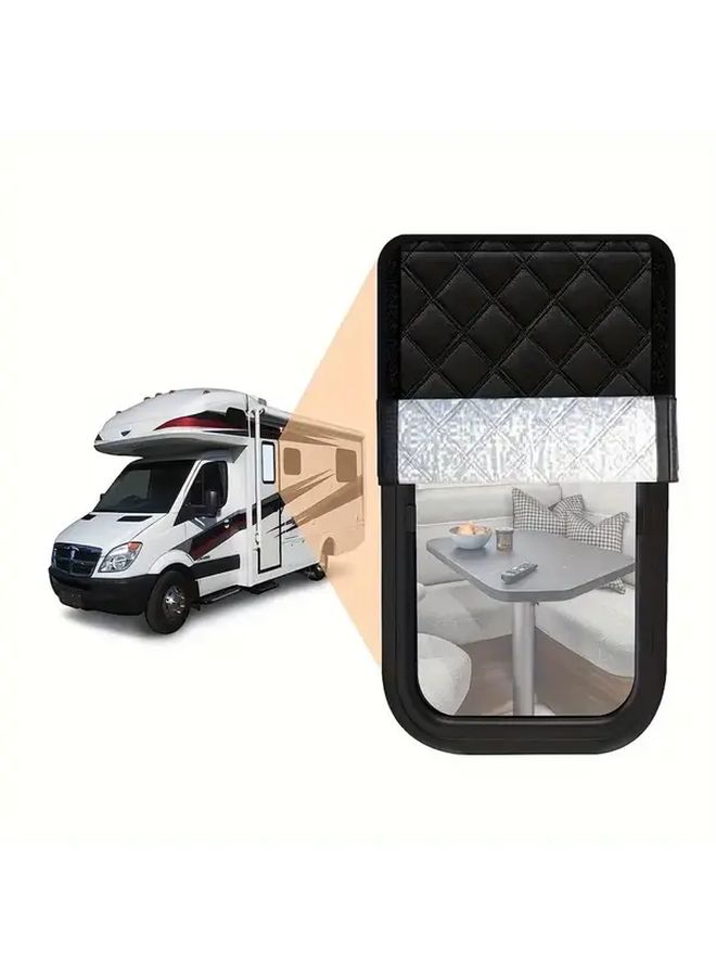 3 Second Foldable RV Sunshade UV Protection Heat Insulation for Side Windows Silvery Black - Image 1