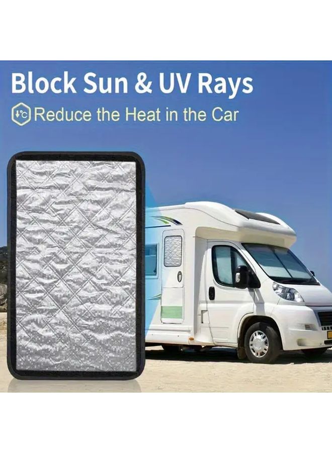 3 Second Foldable RV Sunshade UV Protection Heat Insulation for Side Windows Silvery Black - Image 4