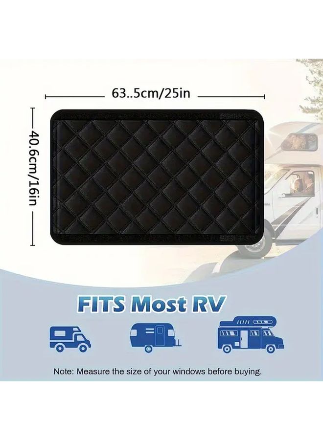 3 Second Foldable RV Sunshade UV Protection Heat Insulation for Side Windows Silvery Black - Image 3