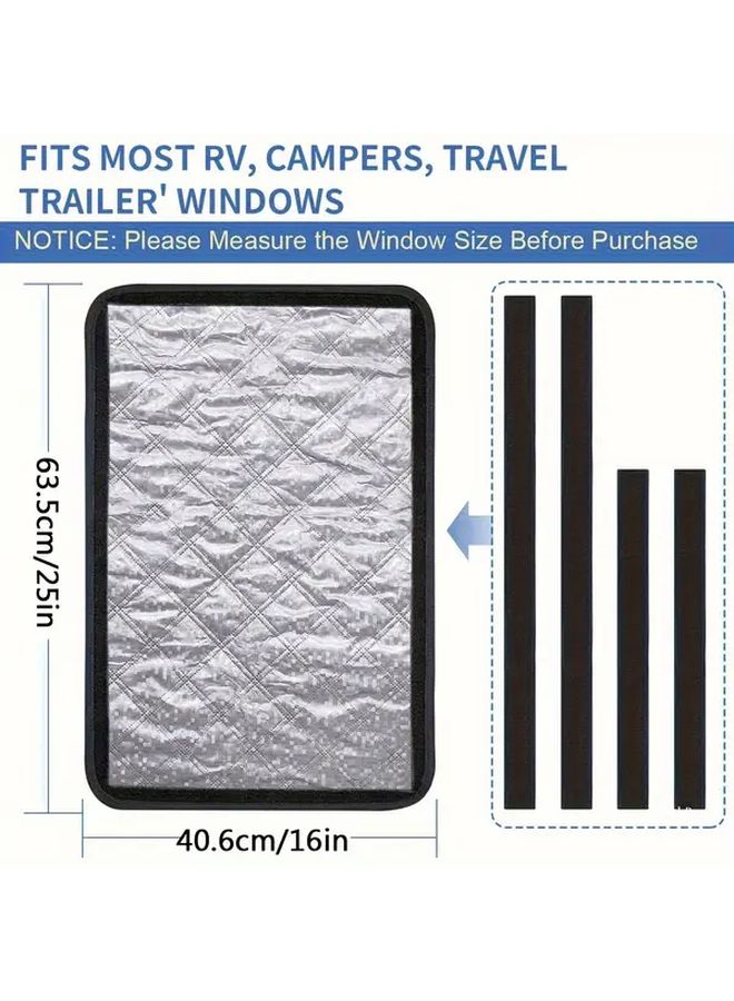 3 Second Foldable RV Sunshade UV Protection Heat Insulation for Side Windows Silvery Black - Image 2